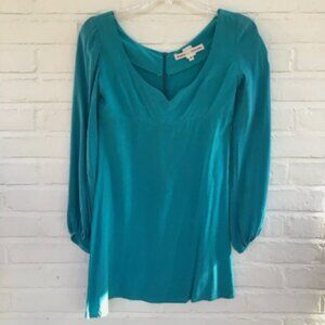 Amanda Uprichard Designer Vintage 60s Silk Mini Dress Robin Eye Blue - Size S